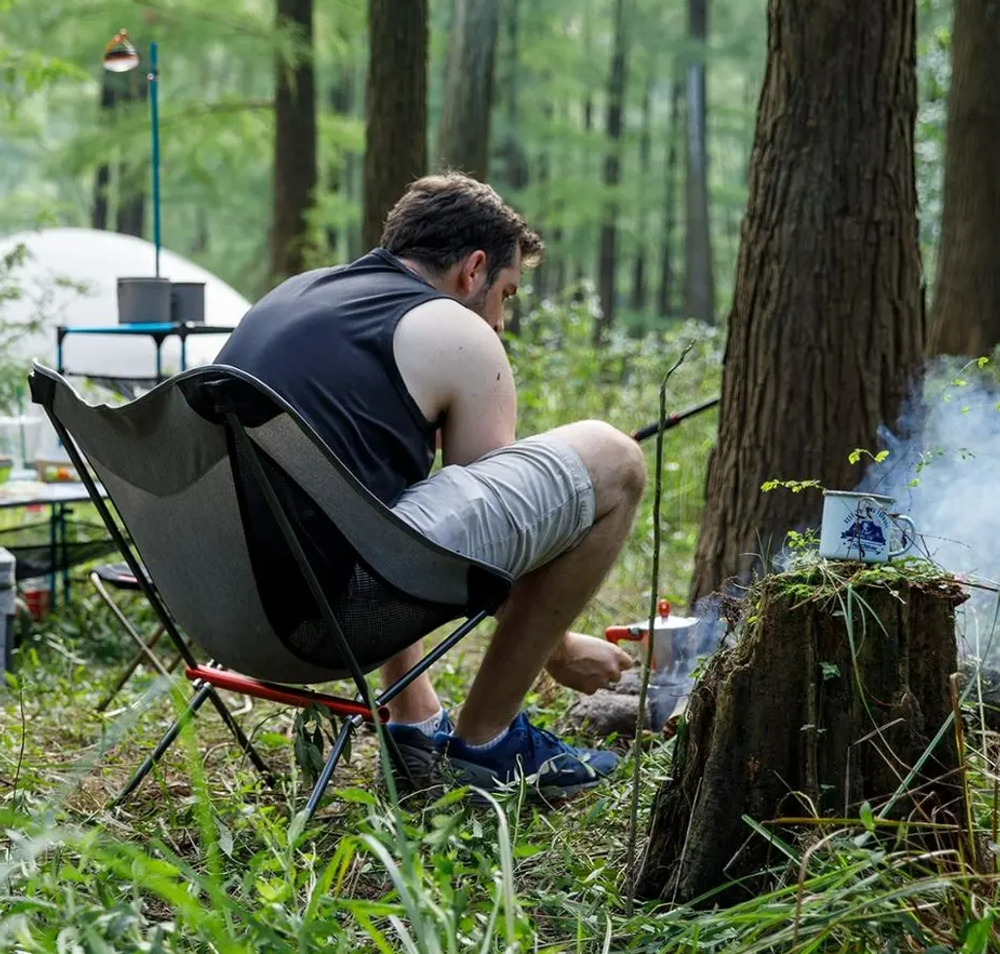 Кресло туристическое Naturehike YL05 складное, серое, до 150 кг