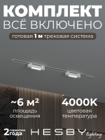 Комплект трековый Hesby Lighting No1 однофазная накладная Skylite HSBL_kompl_S001_VI1W4K