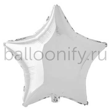 Фольгированная фигура, звезда, 32"/81СМ Металлик Silver(FM)
