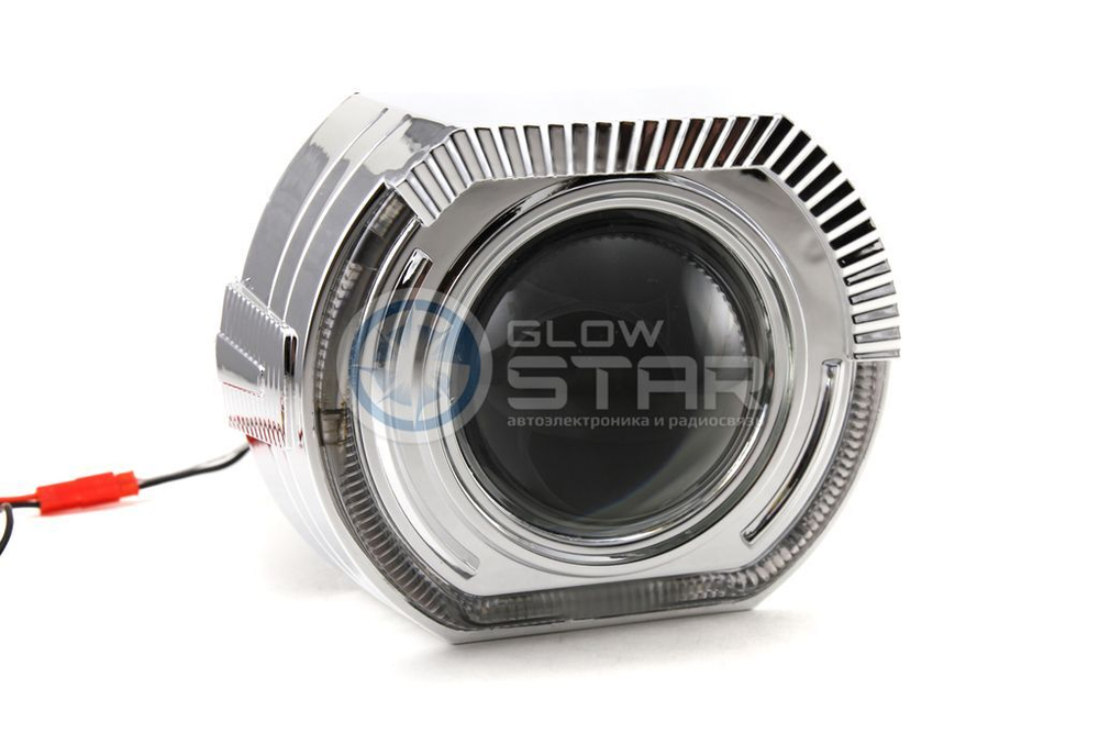 Бленда (маска) для линз 3.0 дюйма, BMW2.0 Led Right (белый+желтый) 2 режима, 1шт