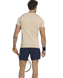 Мужское теннисное поло Wilson Players Seamless Zip Henley 2.0 - safari