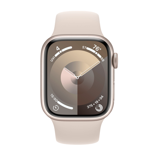 Умные часы Apple Watch Series 9 GPS, 41mm, Aluminium Case with Sport Band S/M, Starlight (Сияющая звезда)