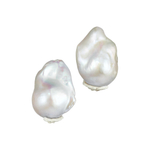Серьги-пуссеты с жемчужиной — Caviar Jewellery, молочный, фото 2