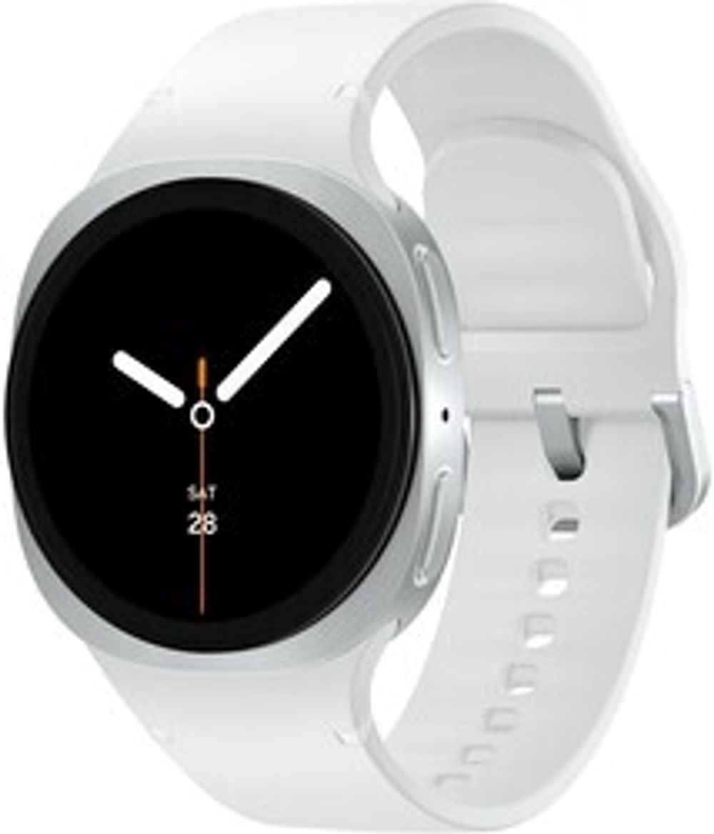 Смарт-часы Samsung Galaxy Watch8 44mm [корпус - серебристый, ремешок - белый, 1.47", Super AMOLED, 480x480, IP68, Bluetooth, NFC, Wi-Fi, для Android 12.0 и выше]