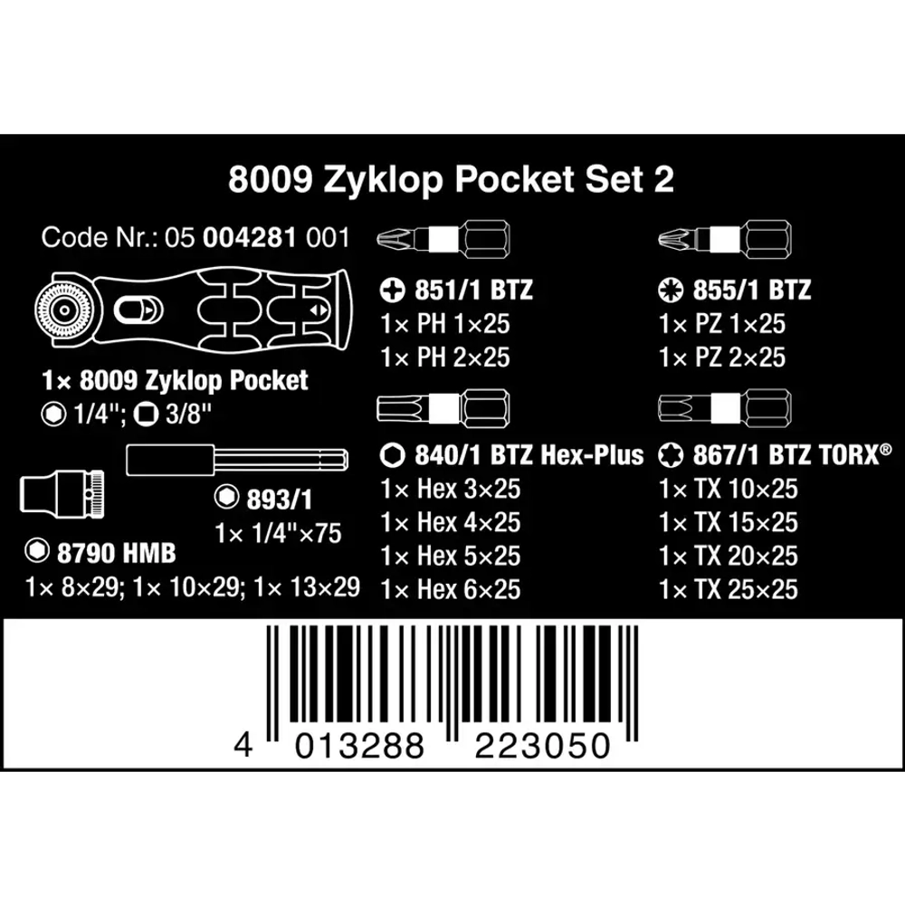 Набор Zyklop Pocket Set 2 WERA 05004281001