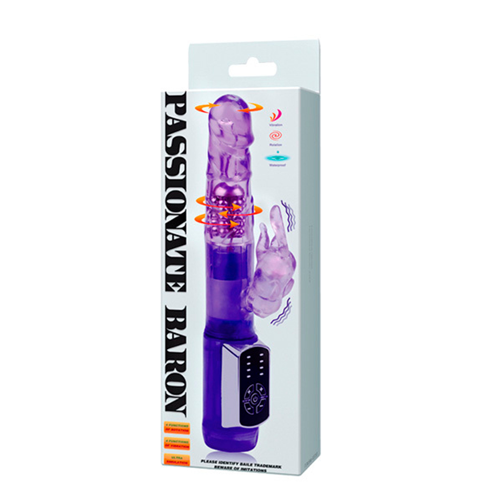 Фиолетовый вибратор-кролик 22см Baile Passionate Baron BW-037301