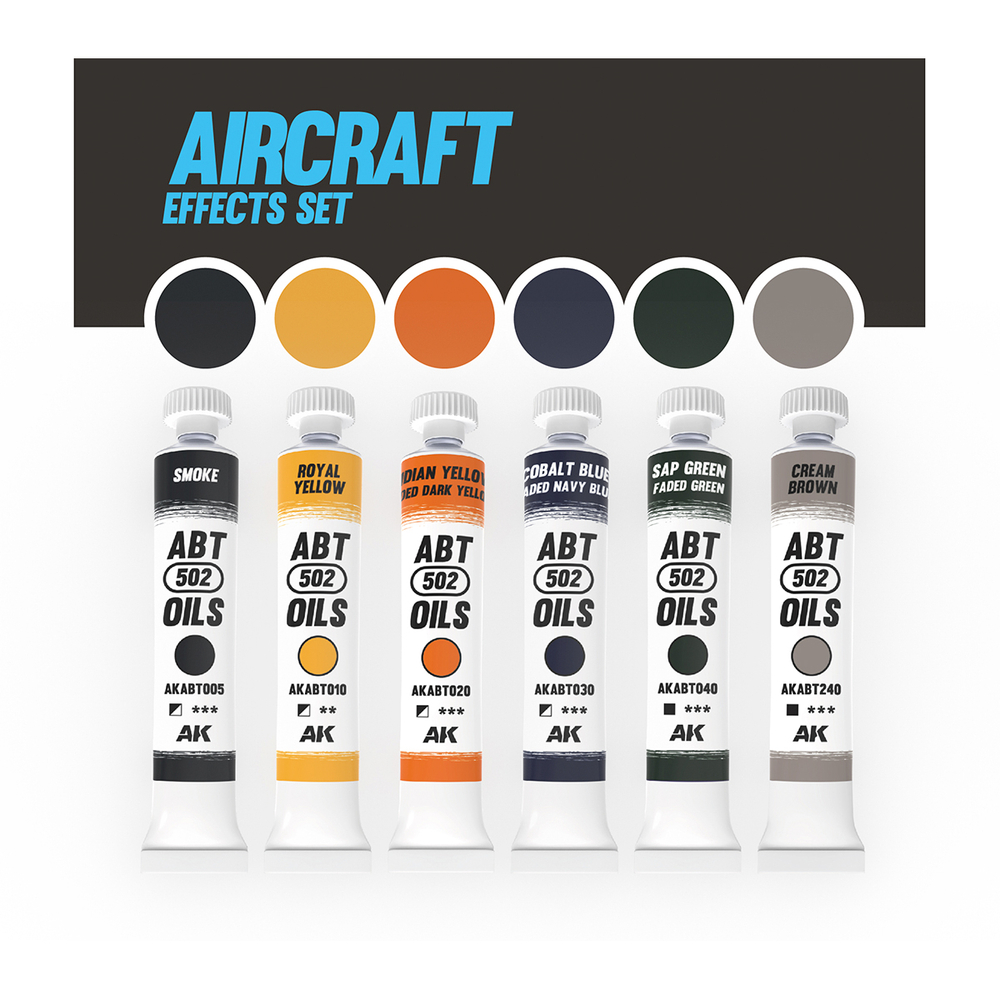 Abteilung 502 Aircraft Effects Set - набор масляных красок, 6х20 мл