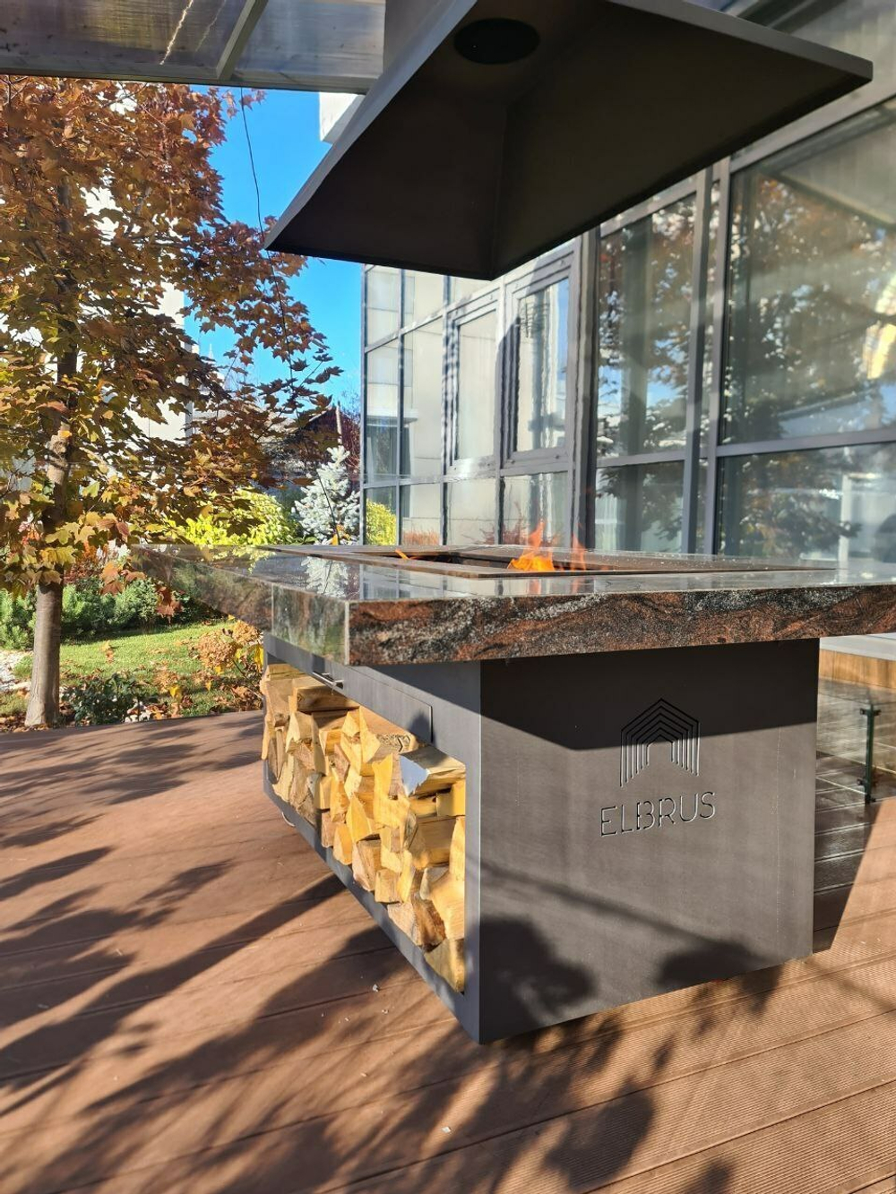 Дровяной гриль-стол Elbrus Grill Монблан 2160 (столешница 2800x1400 мм)