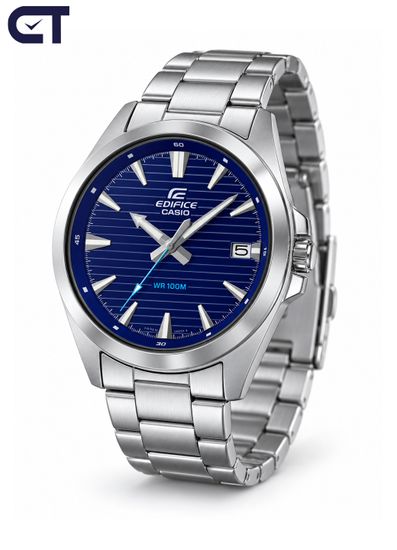 CASIO EFV-140D-2AVUDF EDIFICE мужские наручные часы — стальная мужская модель с синим циферблатом