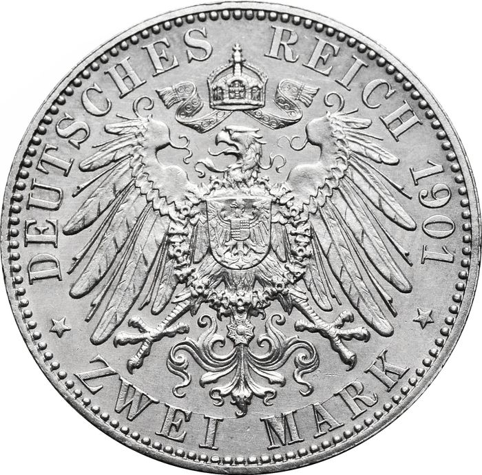 2 марки 1901 Германская Империя «200 лет Пруссии»