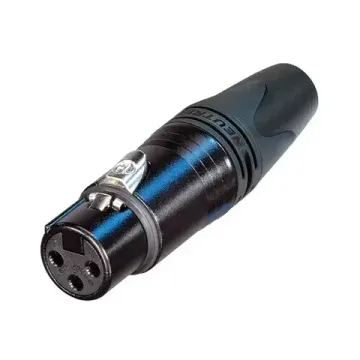 Neutrik NC3FXX-14-B-D кабельный разъем XLR female, для кабелей Ø8-10мм, золоченые контакты, черный