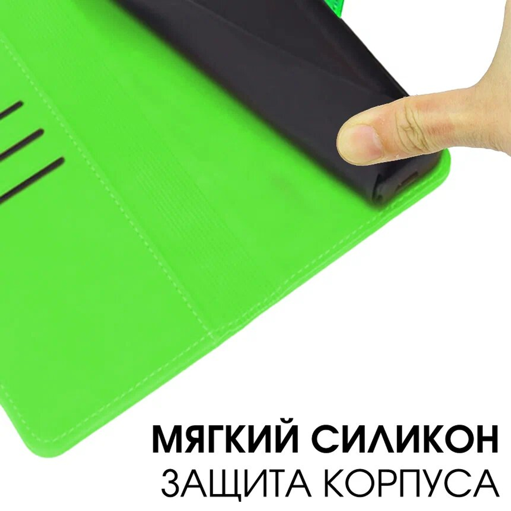 Стильный чехол-книжка из кожи для HONOR 10X LITE/ P SMART 2021 с отделом для наличных, 3 слотами для карт и подставкой