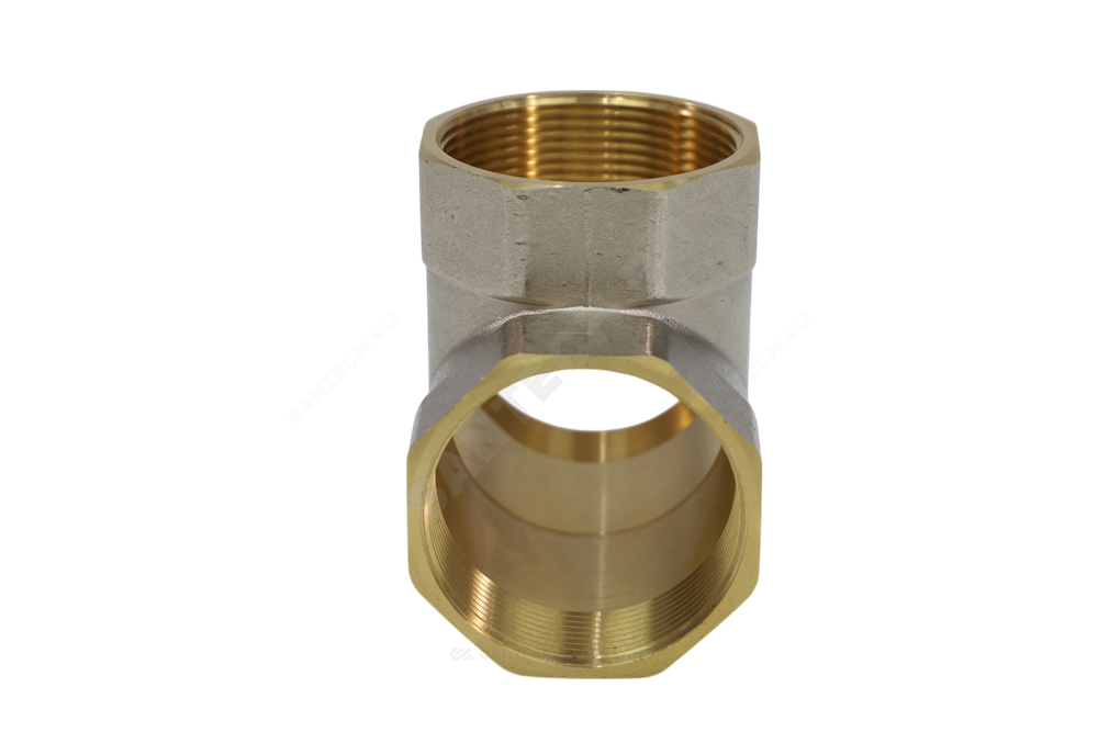 Тройник латунь никель Ду 40 (1 1/2") ВР/ВР 9007 ГОСТ 32585-2013 Aquasfera 9007-05