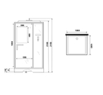 Душевая кабина Niagara Standart ST100/15Q (100х100х215) квадрат,поддон 15см,распашная,проф.белый,3 места