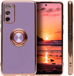 Стильный глянцевый чехол для SAMSUNG GALAXY S20 FE с кольцом-подставкой и бархатной подкладкой