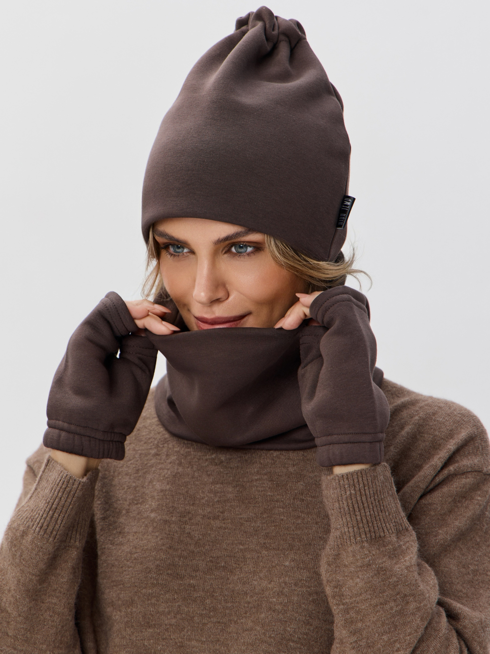 Митенки женские из футера с начесом