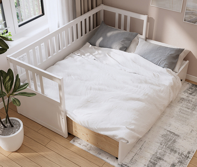 Кровать-кушетка раздвижная с ящиками, КЫМОР (HEMNES), 80х200 см, белый
