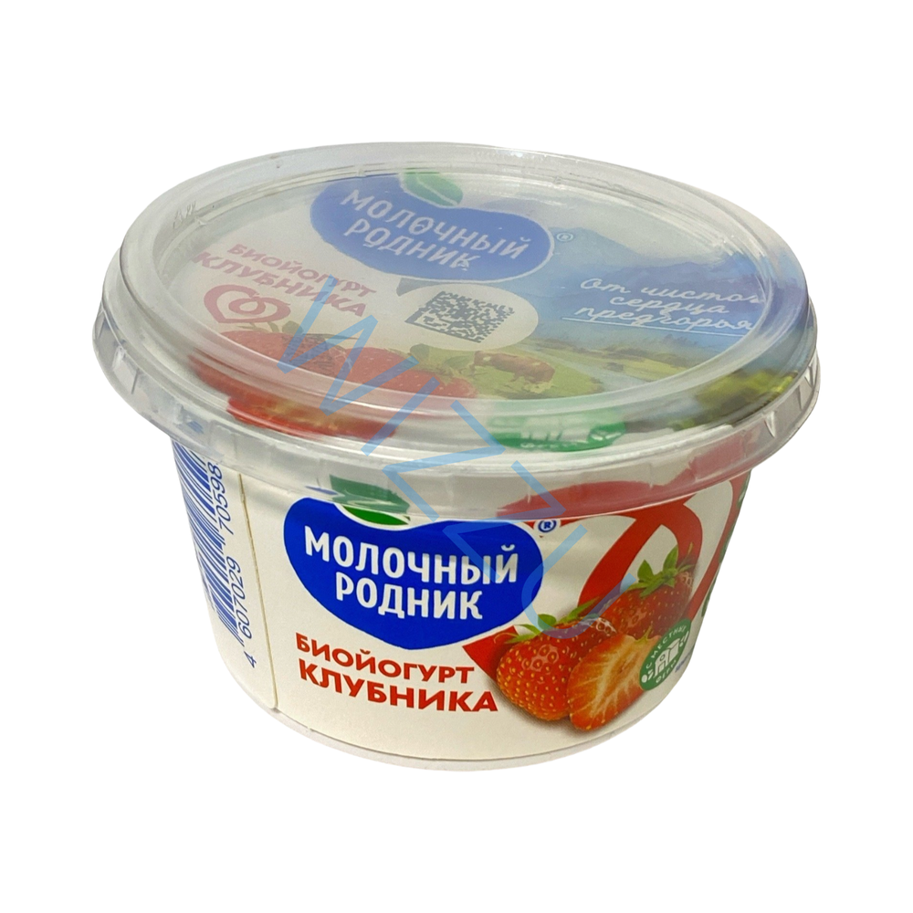 Биойогурт Молочный Родник с клубникой 180г