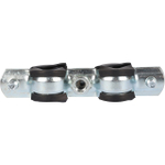 Хомут для труб двухвинтовой сдвоенный STOUT - 3/8" (15-19 мм, с шпилькой и дюбелем)