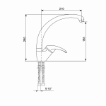 Смеситель для кухни 35к MIXLINE  МЛ-ГС02 (ML-GS02) (308) черный высок. излив