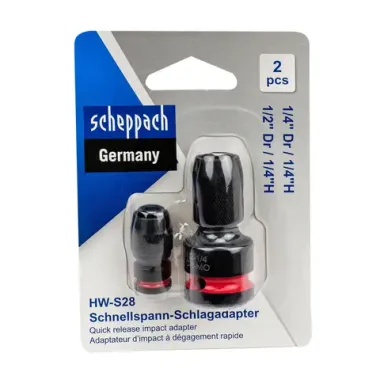 Битодержатели ударные 1/4''(F)х1/4''(F), 1/2''(F)х1/4''(F), набор 2пр. Scheppach Sch-HW-S28