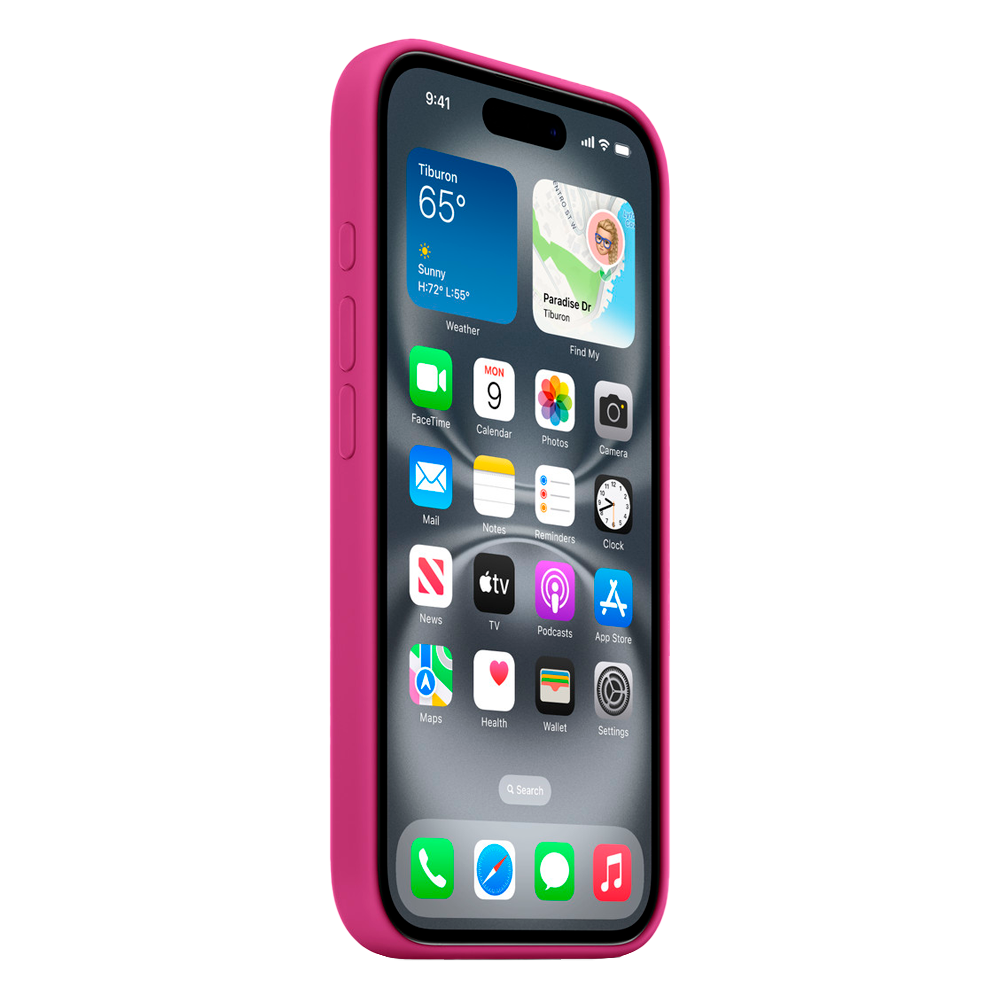 Силиконовый чехол с поддержкой MagSafe Apple Silicone Case для iPhone 16, Fuchsia (Фуксия)