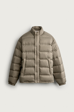ZARA ПУХОВИК 80% ПУХА, 20% ПЕРА WATER REPELLENT, СВЕТЛО-БЕЖЕВЫЙ