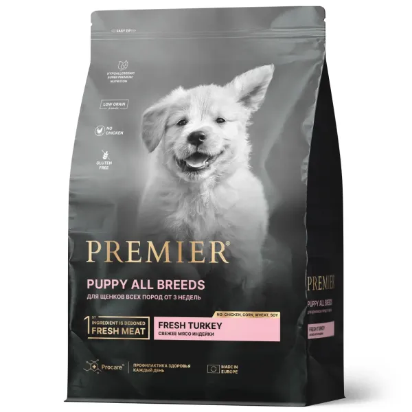 Сухой корм Premier Dog Turkey Puppy для щенков из свежего мяса индейки