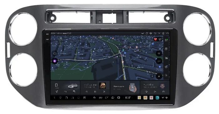 Магнитола для Volkswagen Tiguan 2011-2017 (рамка серая) - Kuberg DUDU7 OL-9908-2 QLed+2K, Android 13, Быстрейшая, UIS7870 (DUDU7), CarPlay, SIM-слот