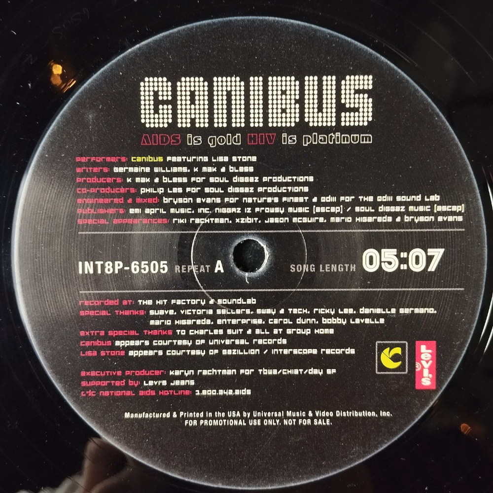 Винтажная виниловая пластинка LP Canibus AIDS Is Gold HIV Is Platinum (USA 1998) (Promo)