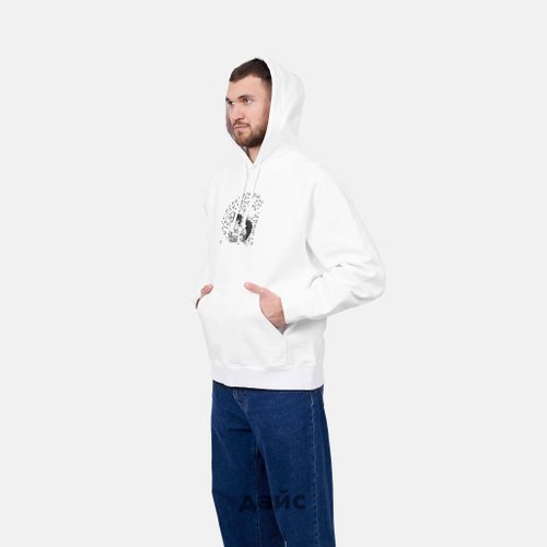 Толстовка мужская Carhartt WIP Hocus Pocus Hooded артикул:I032930_white - купить в магазине Дайс