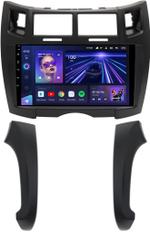 Магнитола для Toyota Vitz 2, Yaris 2 2005-2011 (рамка черная тип 2) - Teyes CC3 на Android 10, Быстрая, QLED, CarPlay, 4G SIM-слот