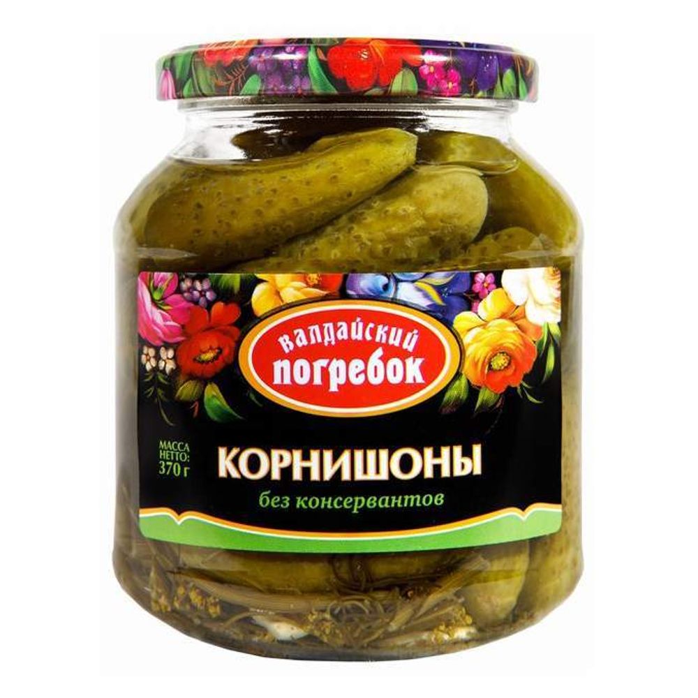 Огурцы Корнишоны Валдайский погребок 350мл ст/б