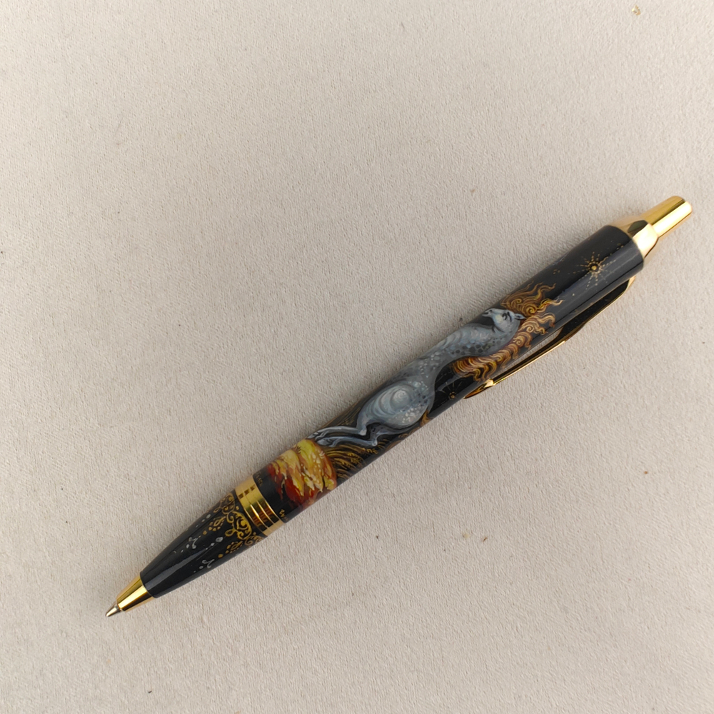 Коллекционная шариковая Parker "Золотогривый конь" с ручной росписью Палех в коробке