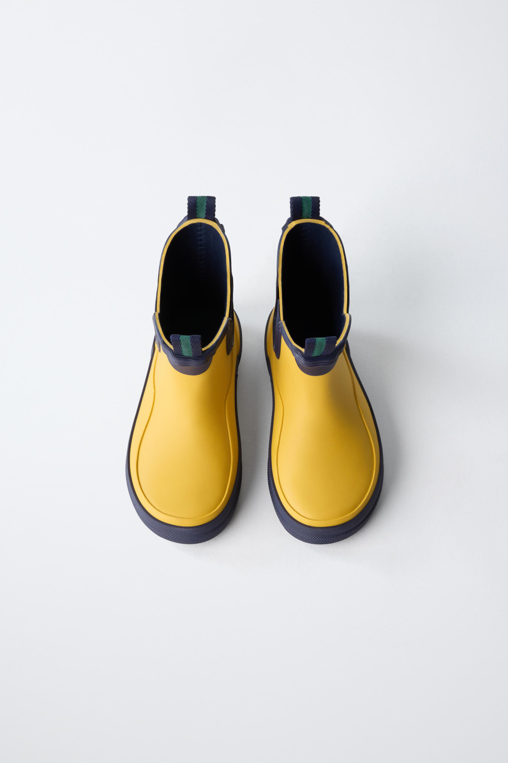 ZARA КОНТРАСТНЫЕ РЕЗИНОВЫЕ БОТИНКИ, ЖЕЛТЫЙ