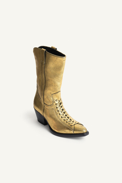 ZARA КОЖАНЫЕ БОТИЛЬОНЫ - LIMITED EDITION, ЗОЛОТОЙ
