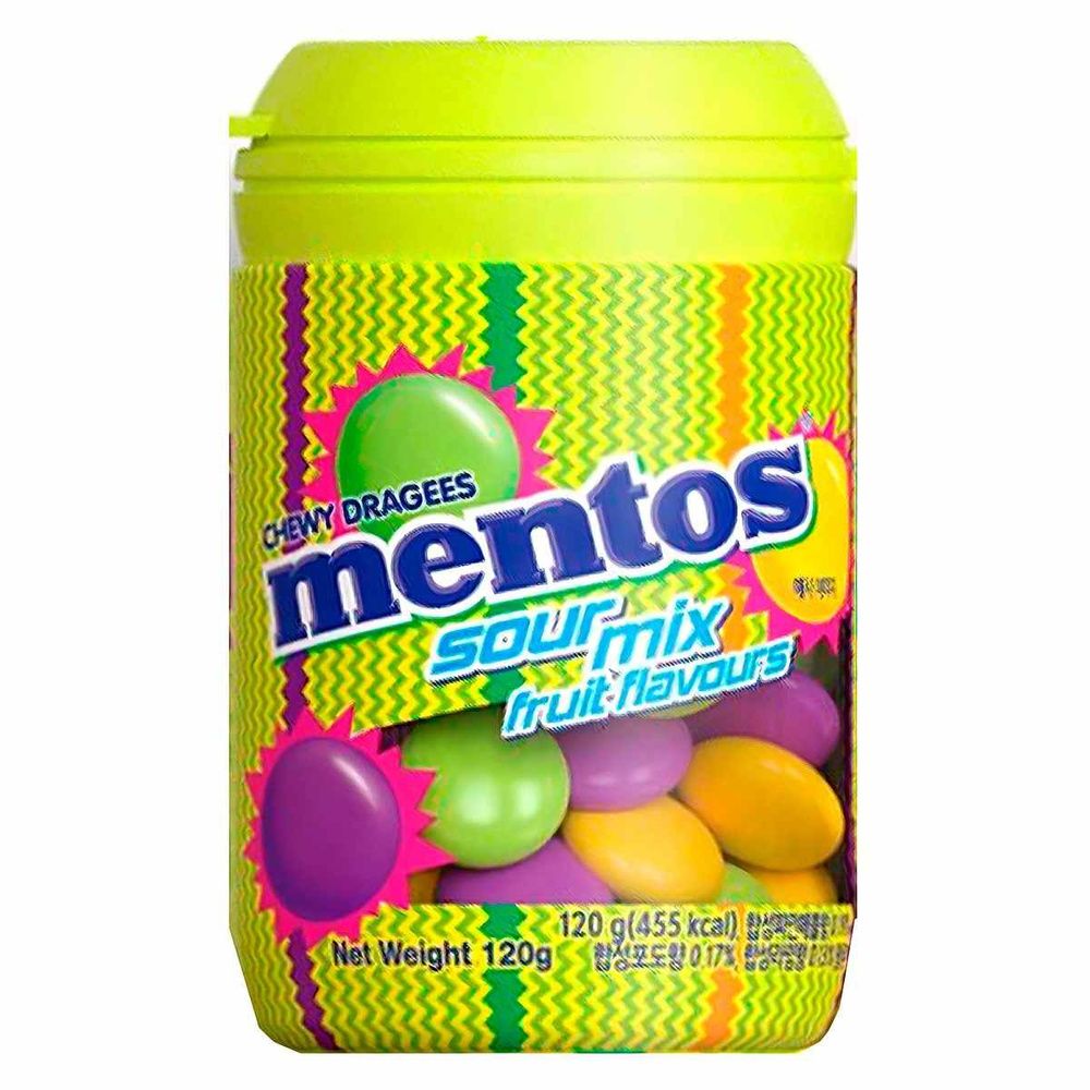 *Жев конфета Mentos 120гр Sour Mix (Кислый микс) (6)*8 банка 2695