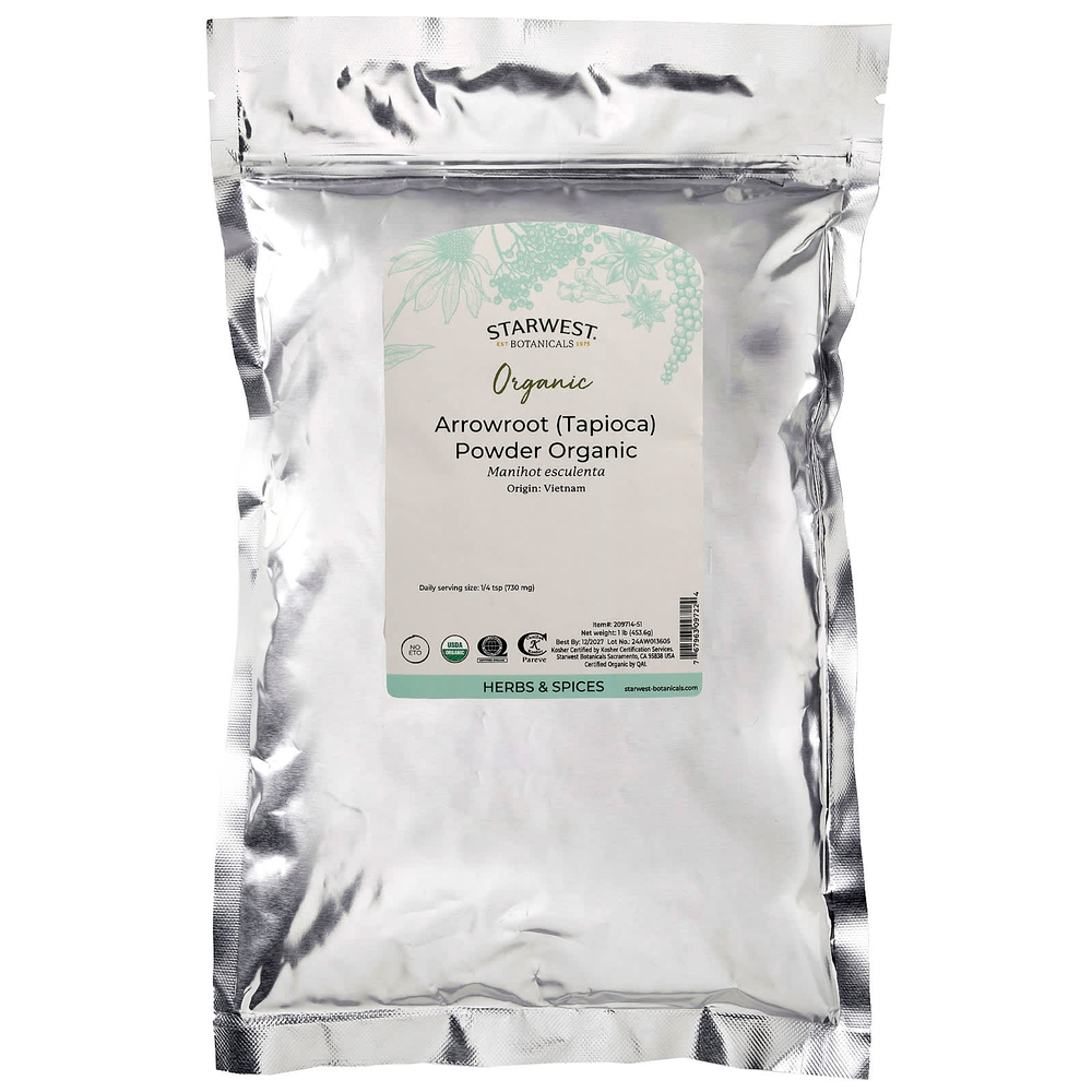 Starwest Botanicals, Порошок органического арроутора (тапиоки), 453,6 г (1 фунт)