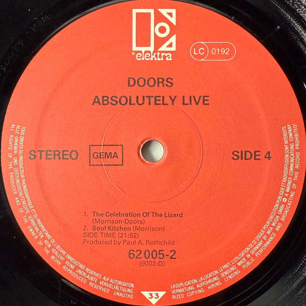 The Doors ‎– Absolutely Live 2LP (Германия)