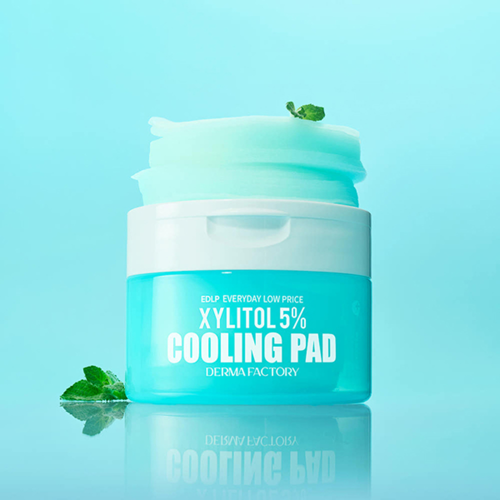 Пэды для лица охлаждающие Derma Factory Edlp xyilitol 5% cooling pad, 210 мл