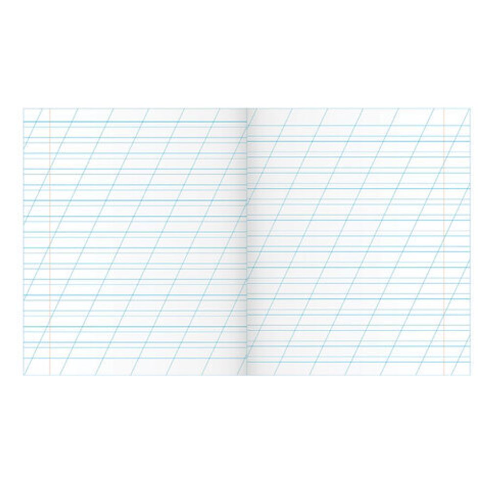 Тетрадь ЗЕЛЁНАЯ обложка 12 л., косая линия с полями, офсет, "ПЗБМ", 19971, 50шт