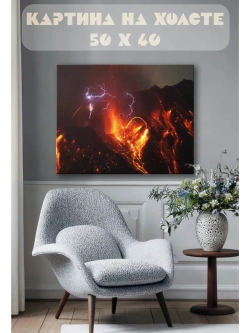 Картина на стену 40 X 50 Извержение вулкана