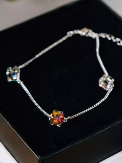 Браслет Миражи с зелеными кристаллами-хамелеонами Swarovski