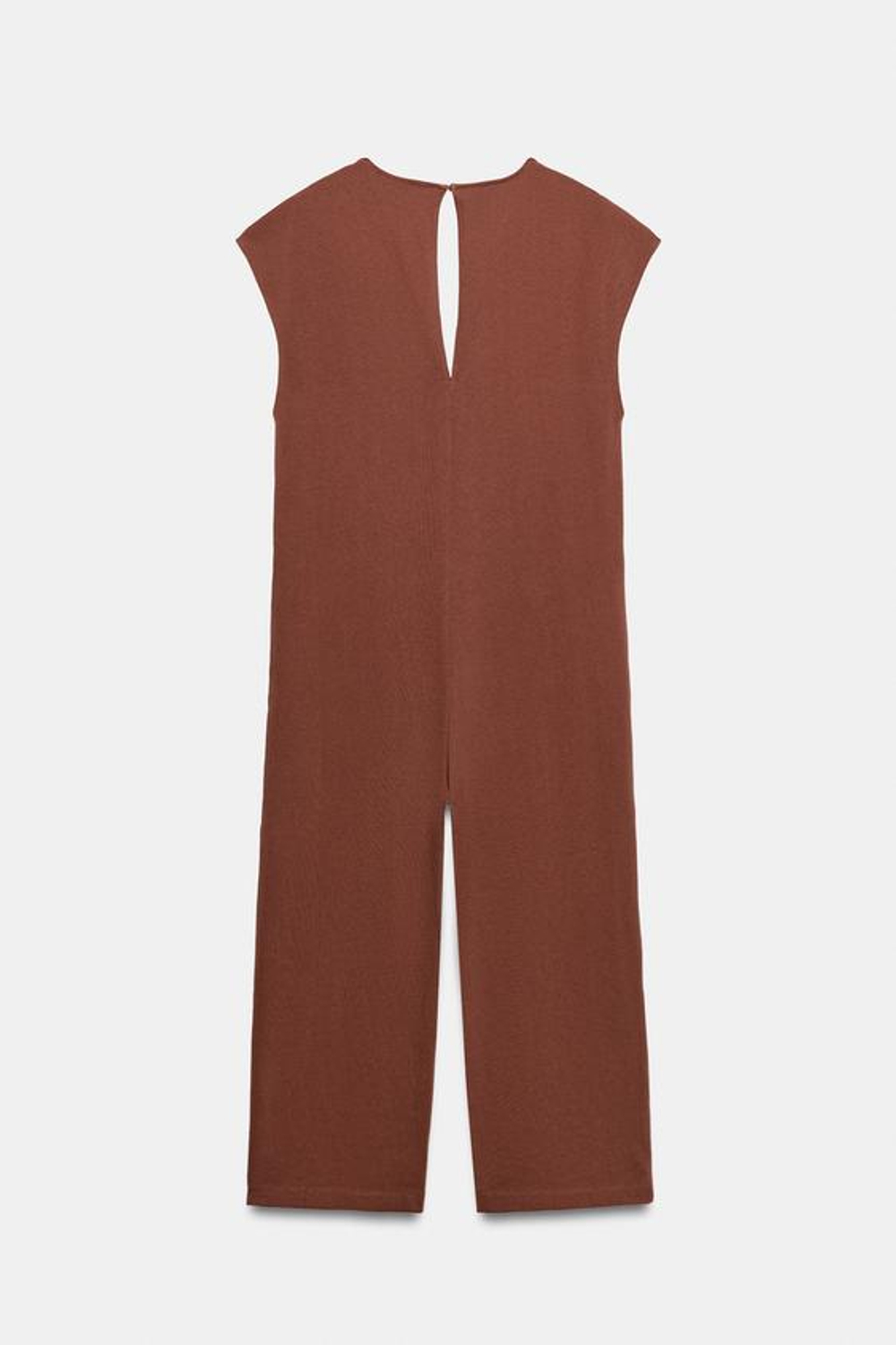 ZARA ДЛИННЫЙ КОМБИНЕЗОН ИЗ ПЛОТНОГО ХЛОПКА, ЧЕРЕПИЧНЫЙ