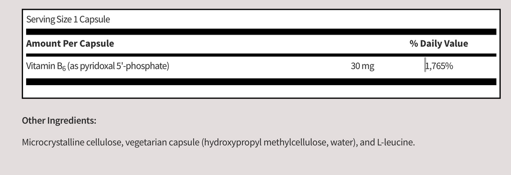 B6 P-5-P 30 mg 100 cap
