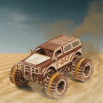 Деревянный механический конструктор модель Джип БигФут 4x4 (DROVO)