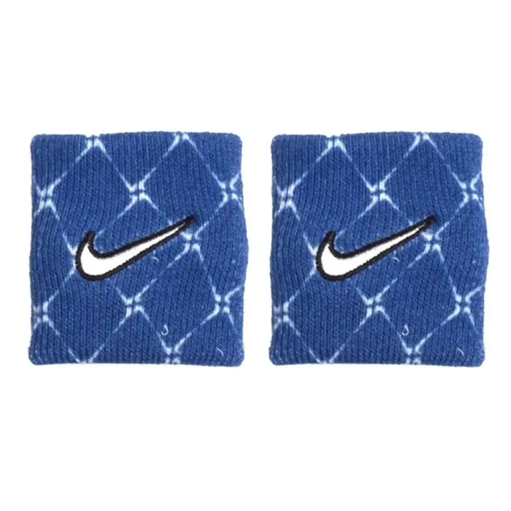 Напульсник теннисный Nike Swoosh Classic Printed 2P - royal blue/white