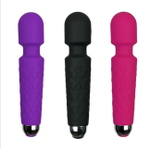 Мощный перезаряжаемый силиконовый массажер Super Powerful Massage Wand (черный) (Цвет: черный)