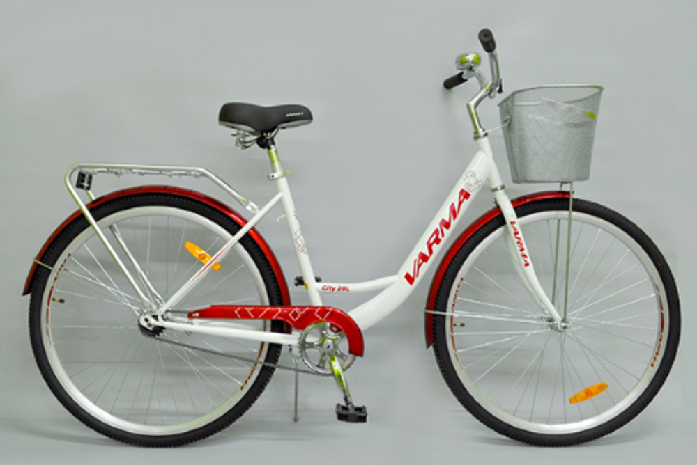 Велосипед 28" Varma CITY L (Корзина) р.19" 1ск. бело-красный