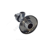 Кран латунь бытовой хром угловой G1/2" Ру10 НР маховик с отражателем Icma 90519AD07